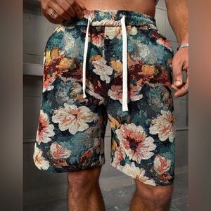 Amazon Men's Floral Athletic Shorts - Multicolor